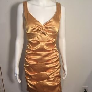 B. Darlin Yellow Sleeveless Ruched Dress Jr Sz 7/8